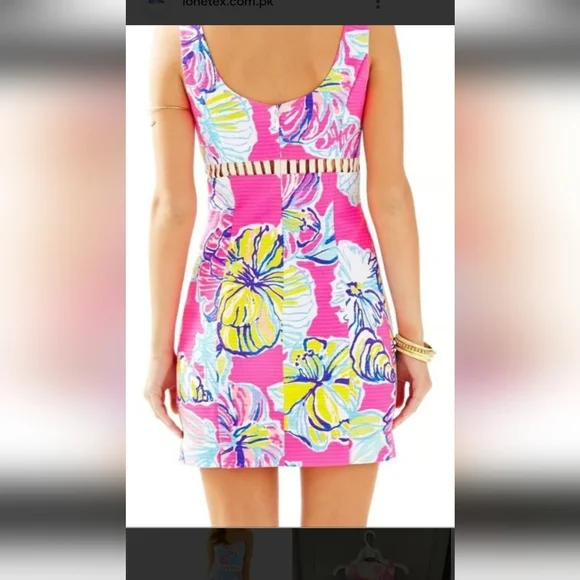Lilly Pulitzer Ladies Size 12 Iggy Shift Dress Sleeveless Floral Zip Back